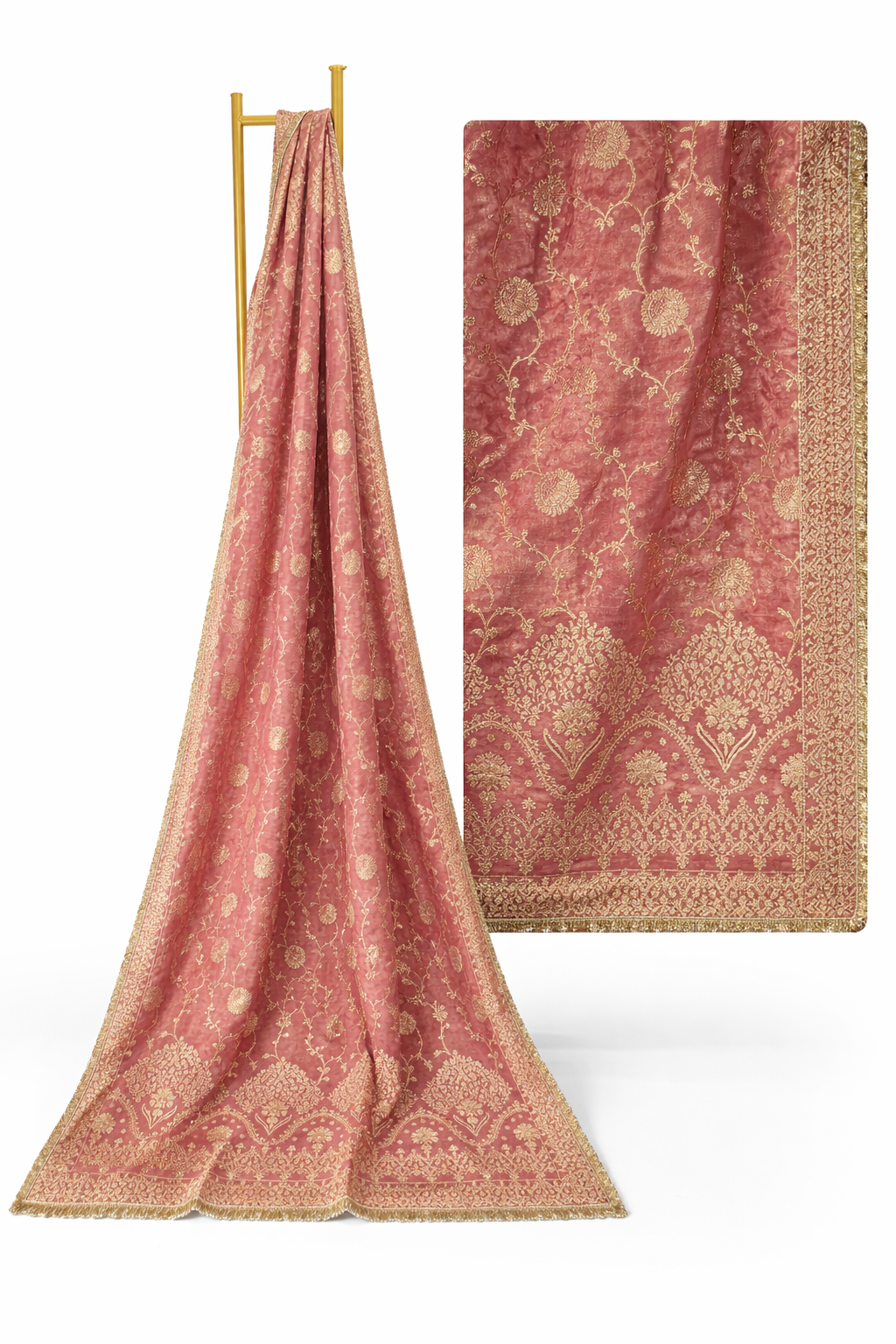 Blush Pink Brocade 3-Piece Salwar Kameez Set