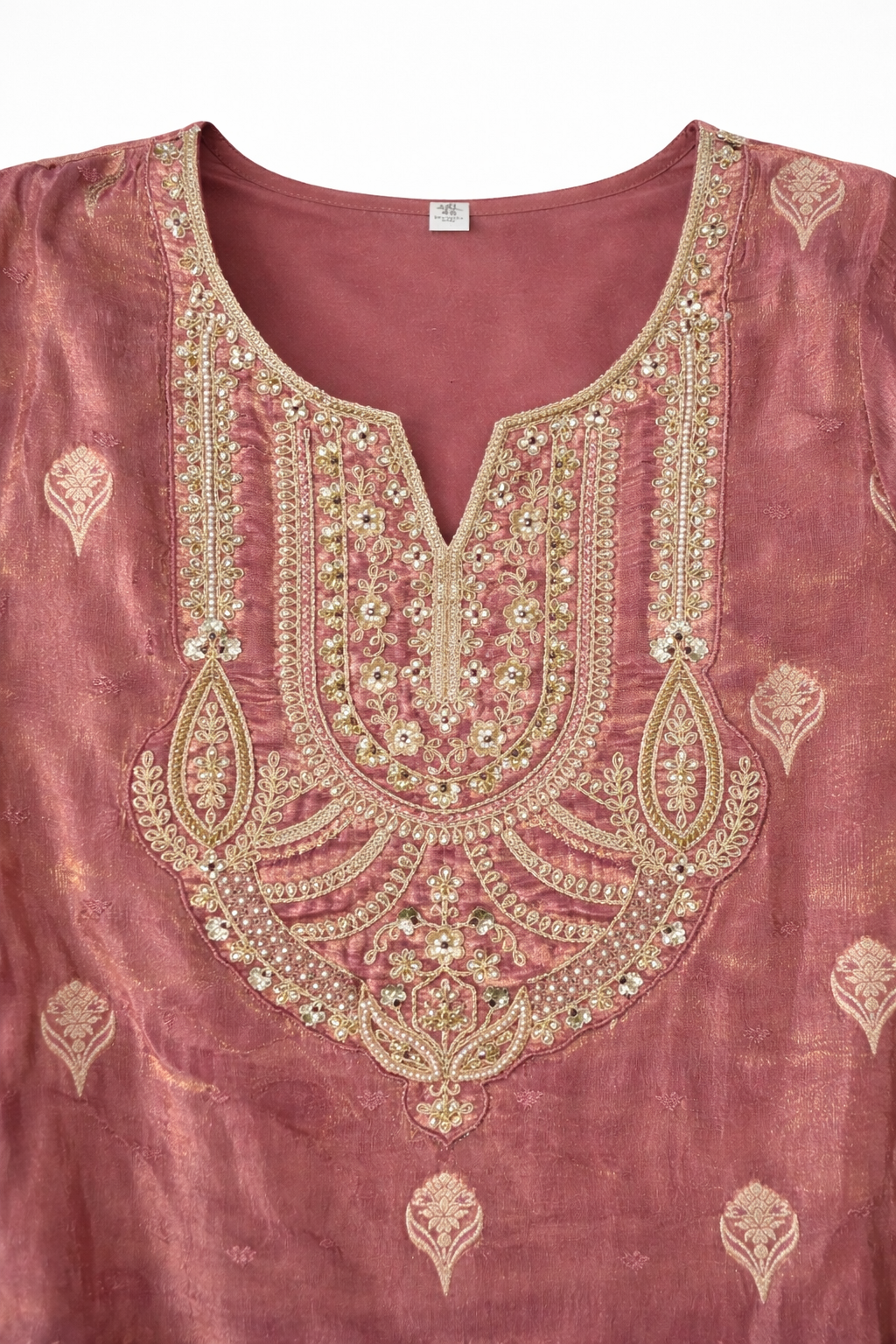 Blush Pink Brocade 3-Piece Salwar Kameez Set